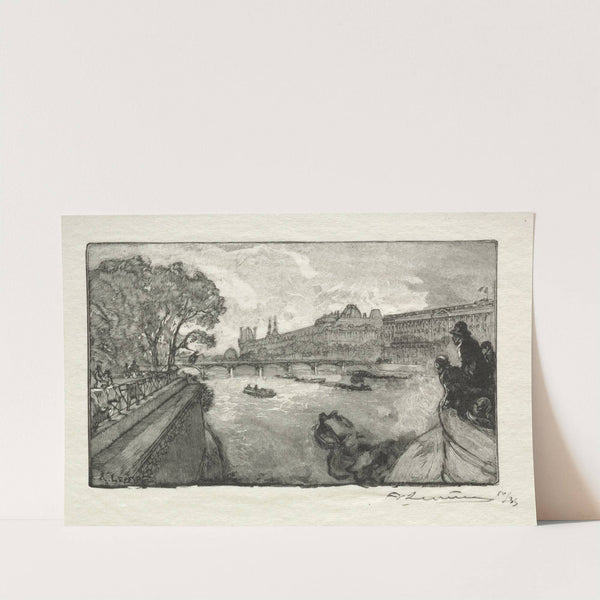 Le Louvre, vu du Pont Neuf (1890) by Auguste Louis Lepère