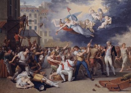 Le marquis de Pelleport (1754-1807) tente, en vain, de sauver le major de la Bastille, Antoine-Jérôme de Losme-Salbray, le 14 juillet 1789 — size preview