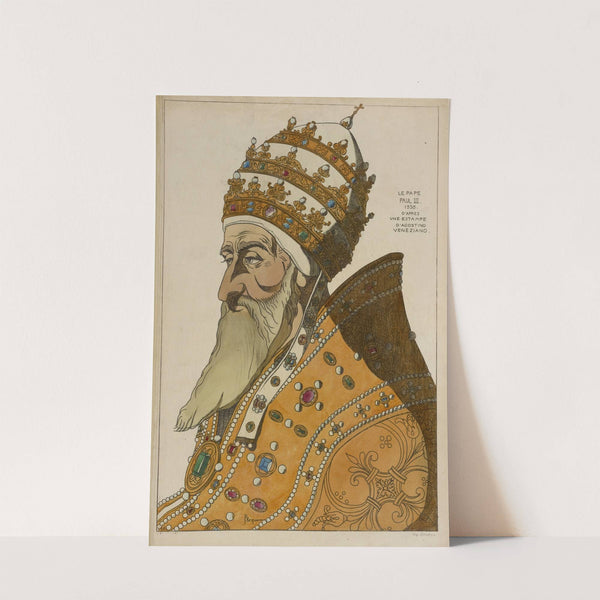 Le Pape Paul III. 1536. D&#039;après une estampe d&#039;Agostino Veneziano. by Raphaël Jacquemin