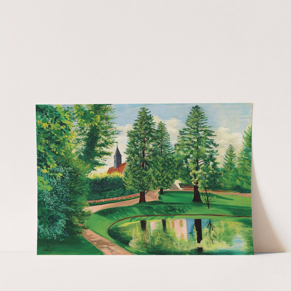 Le parc et le bassin du château de Gressy by Moïse Kisling