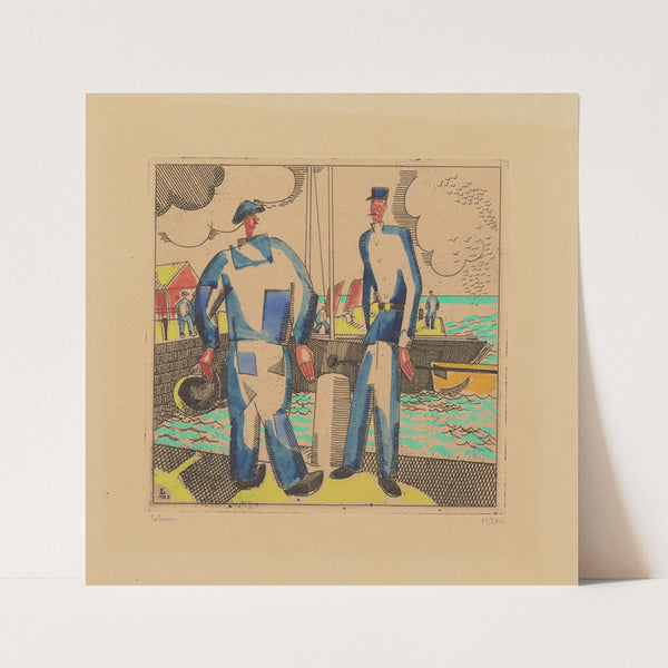 Le pêcheur et le douanier (1922) by Jean-Émile Laboureur