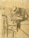Le peintre Helleu assis à une terrasse de café