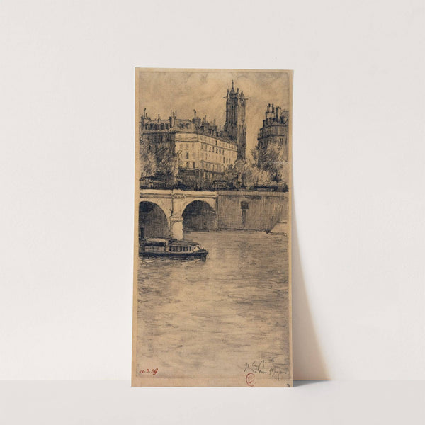 Le pont Notre-Dame et la Tour Saint-Jacques. (1898) by Eugène Béjot