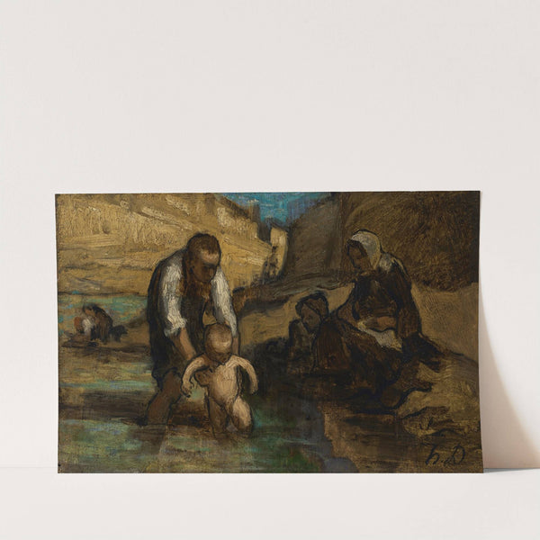 Le premier bain (circa 1852) by Honoré Daumier
