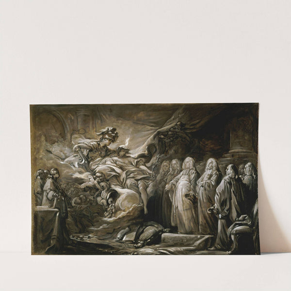 Le Prévôt des marchands et les Échevins de la Ville de Paris; allégorie au traité de Paris (10 février 1763) by Jean-Baptiste Deshays
