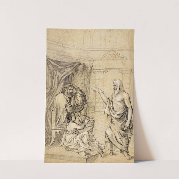 Le prophète Nathan reprochant à David sa faute by Arthur-Joseph Gueniot