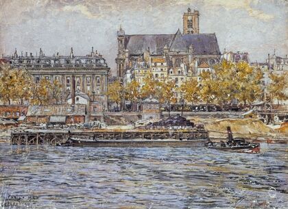 Le quai de l’HÃ´tel-de-Ville et l’Ã©glise Saint-Gervais-Saint-Protais
