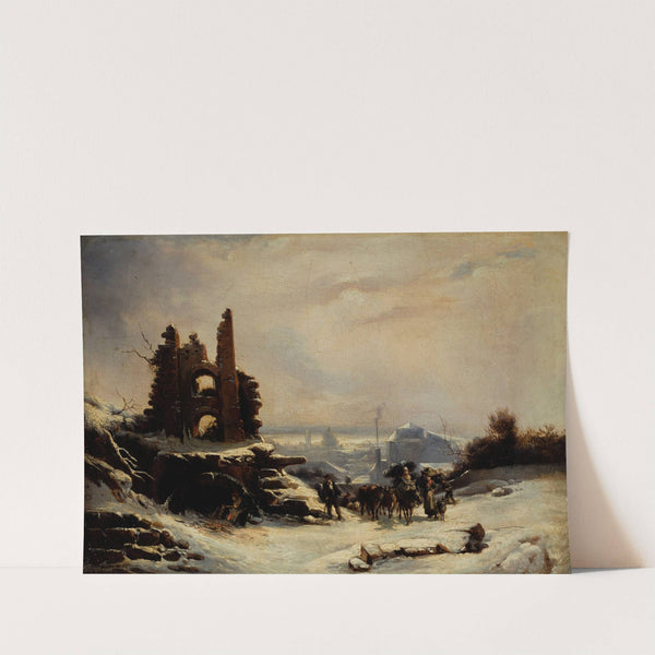 Le retour du marché (effet de neige sur Paris) by Louis Claude Mallebranche