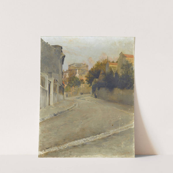 Le Sacré-Cœur en construction, vu de l&#039;abreuvoir de Montmartre, vers 1895 by Edouard Zawiski