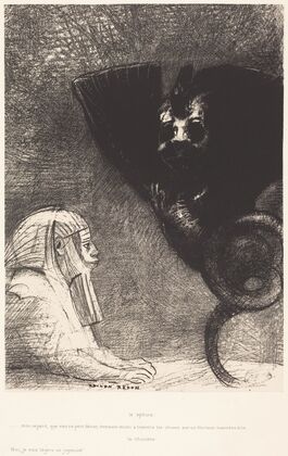 Le Sphynx…mon regard que rien ne peut devier, demeure tendu a travers les choses sur un horizon inaccessible. La Chimere; Moi,Je suis legere et joyeuse (1889)