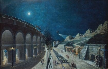 Le Viaduc du point-du-Jour et le Bastion 35, en mars 1870
