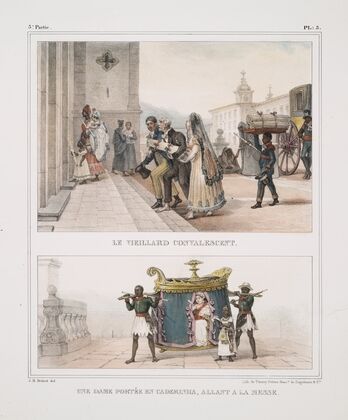Le vieillard convalescent; Une dame portée en caderinha, allant à la messe