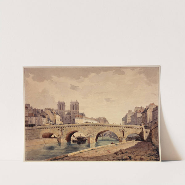 Le vieux pont Saint-Michel en 1850 by Louis-Martial-Théodat Masson