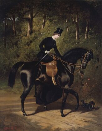 L’écuyère Kippler sur sa jument noire (1850)