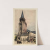 L&#8217;église et la place Saint-Germain des Prés by Lucien Marcelin Gautier