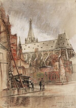 L’église Saint Séverin, vue de la rue Saint Jacques (1915-1945)