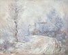 L’entrée de Giverny sous la neige