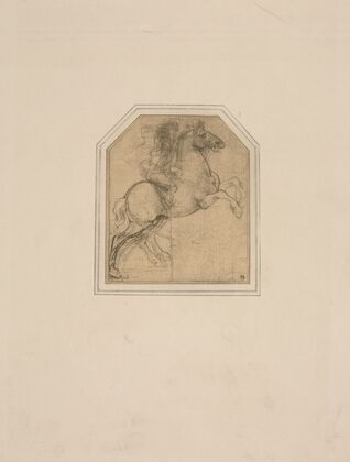 Leonardo da Vinci – Drawing of a man on horseback