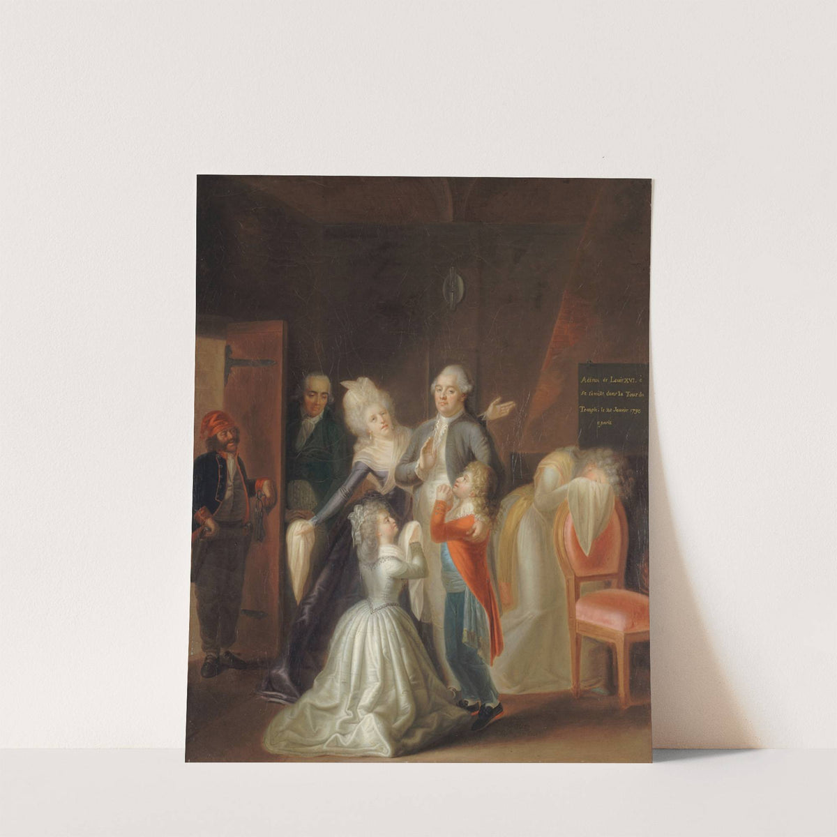 Les adieux de Louis XVI à sa famille, le 20 janvier 1793 by Jean-Jacques Hauer