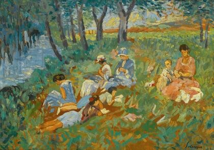 Les Andelys, La Famille Lebasque Au Bord De L’eau