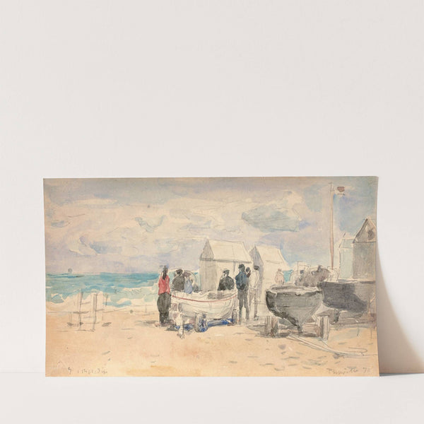 Les canots sur la plage à Trouville by Eugène Boudin
