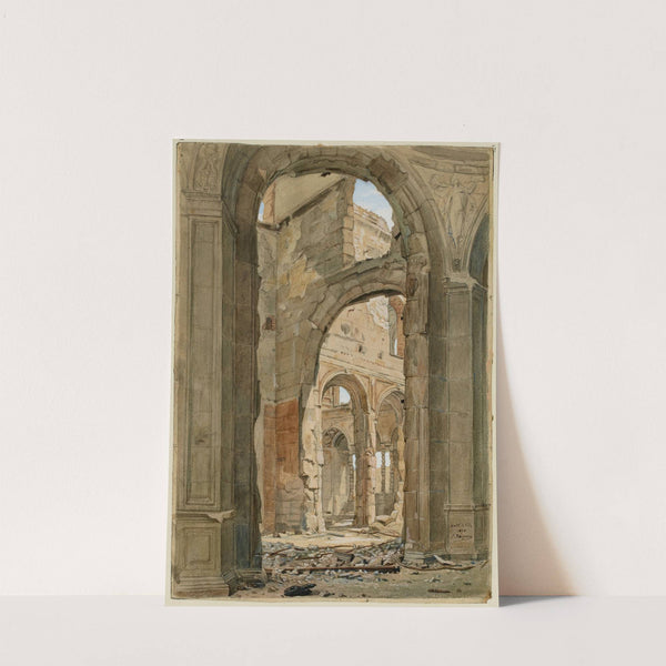 Les décombres de l’Hôtel de Ville après l’incendie de 1871 by Jules Richomme