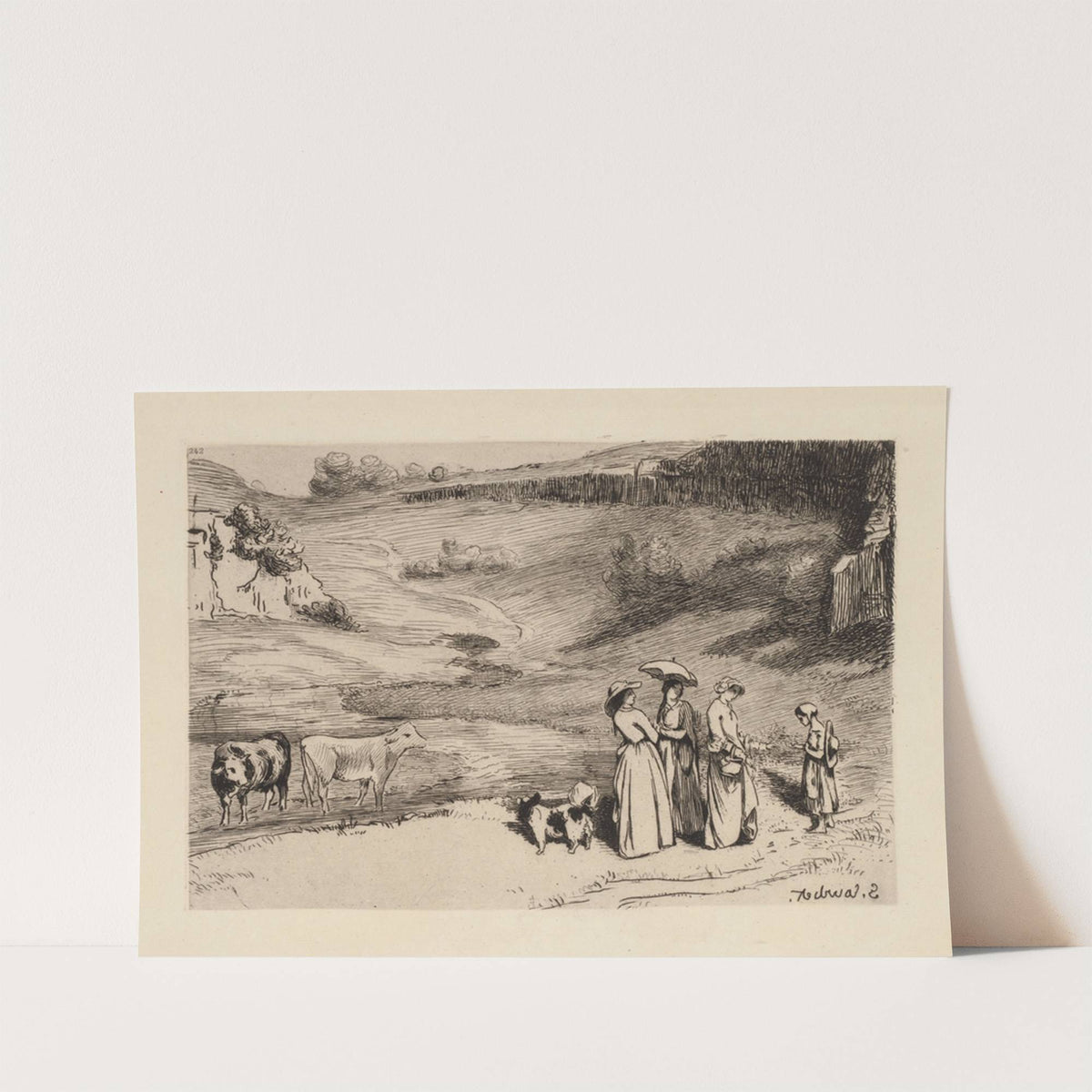 Les Demoiselles de village (1867) by Félix Bracquemond