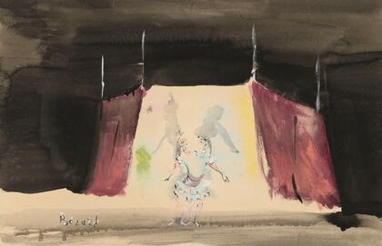 Les Forains, ballet de Roland Petit – maquette de décor – la tente et les soeurs siamoises (1945)