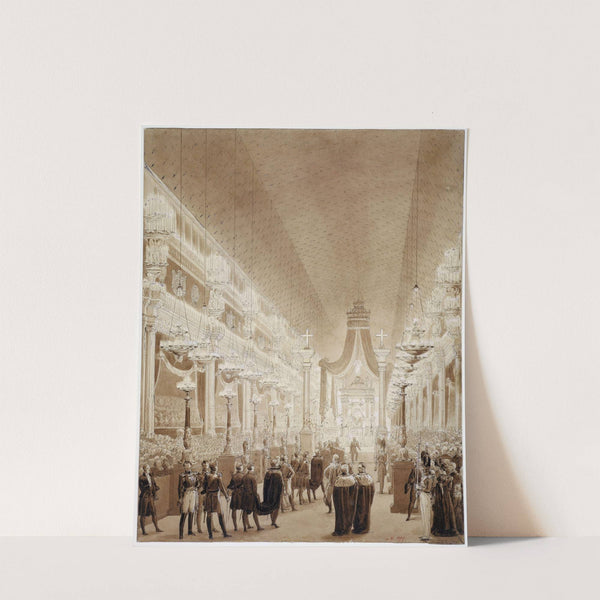 Les funérailles de Louis XVIII à Saint-Denis en 1824 (1824) by Charles Abraham Chasselat