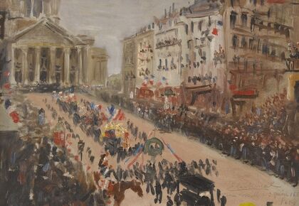 Les funérailles de Victor Hugo, le cortège rue Soufflot