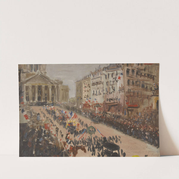 Les funérailles de Victor Hugo, le cortège rue Soufflot by Edmond Lachenal