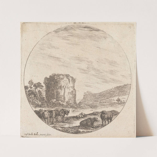 Les ruines d’un temple antique (1601-1700) by Stefano Della Bella