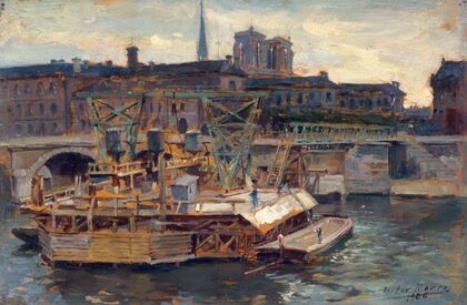 Les travaux du métropolitain au pont Notre-Dame