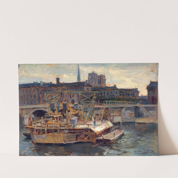 Les travaux du métropolitain au pont Notre-Dame by Victor Marec
