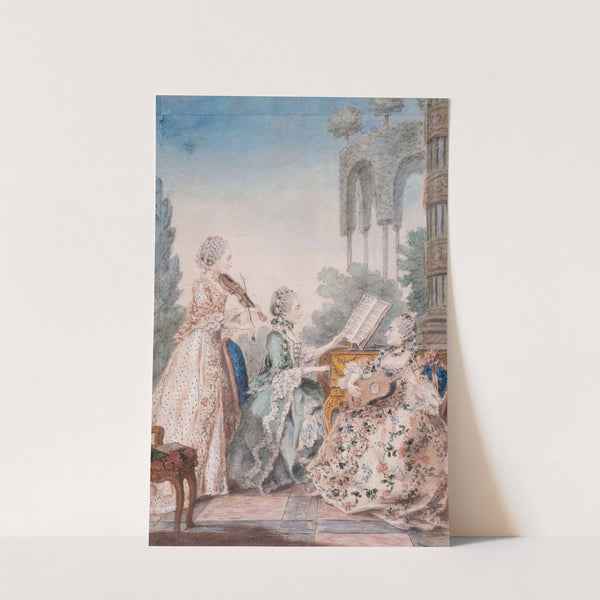 Les trois filles du compositeur Royer by Louis Carrogis Carmontelle