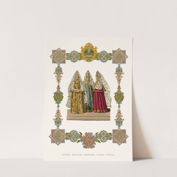 Letnii zhenskii kostium goroda Torzhka by Fedor Grigoryevich Solntsev