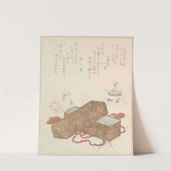 Letter-Box with Letter and Potted Flower by Kubo Shunman