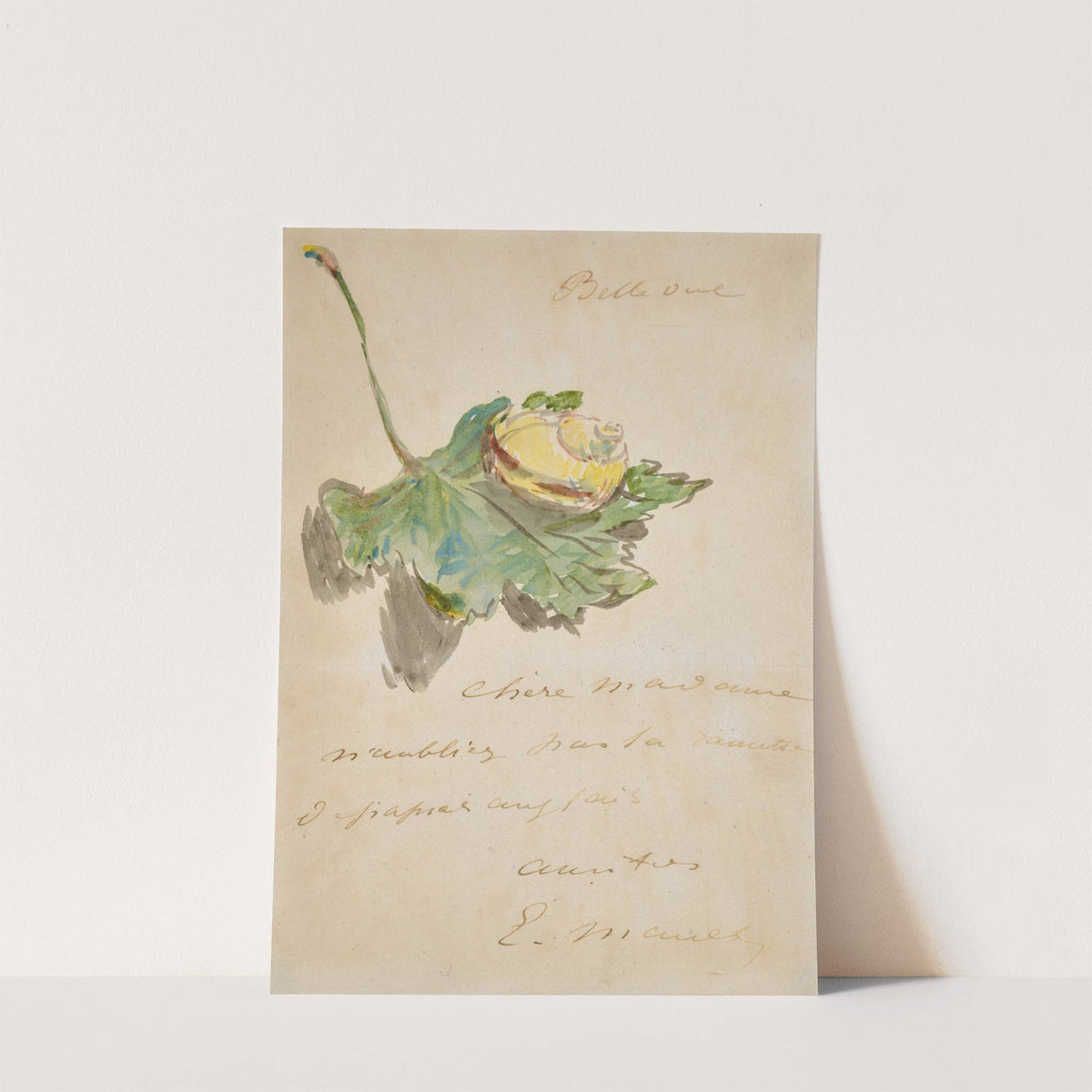 Letter Decorated with a Snail on a Leaf (1880) by Édouard Manet