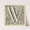 Letter W in een omlijsting met bloemen (1600)