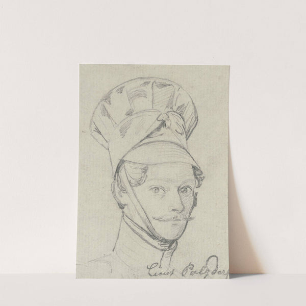 Leutnant Polzderf, Brustbild mit Tschako nach rechts by Carl Hoff
