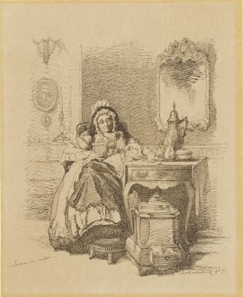 Lezende oude dame