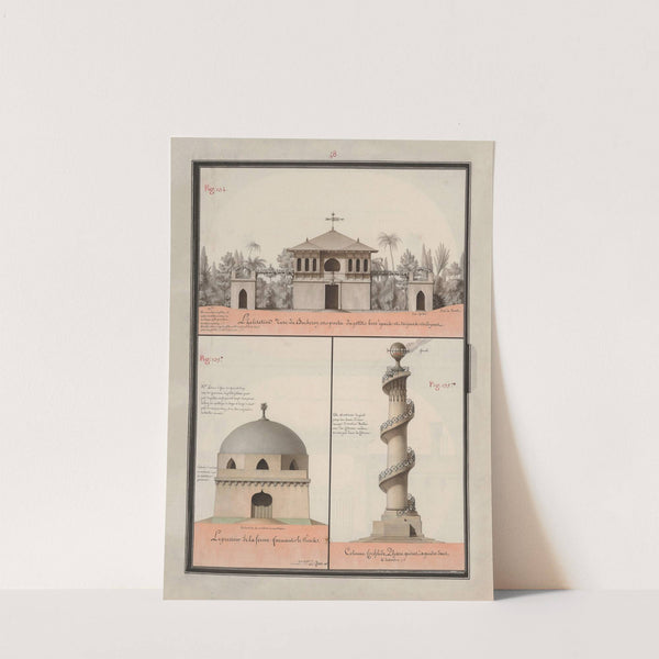 L’habitation turc du bucheron est proche du petit bois épais et toujours verdoyant ; Le pressoir de la ferme formant le vicus (1777-1825) by Jean Jacques Lequeu