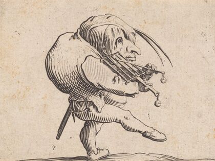 L’homme dansant en rÃ¢clant un gril en guise de violon — size preview