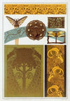 Libellules, fer à dorer; papillon, paon, hippocampes et libellule, bijoux; paons, fer à dorer; chèvres, bordure