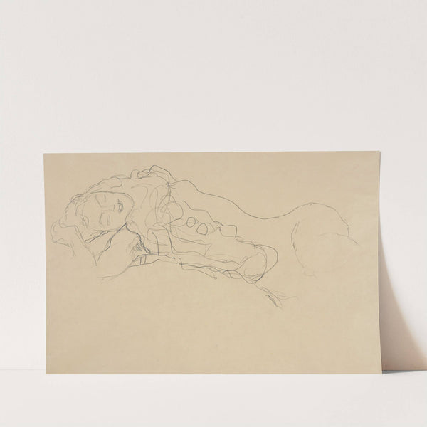 Liegender Halbakt nach links by Gustav Klimt