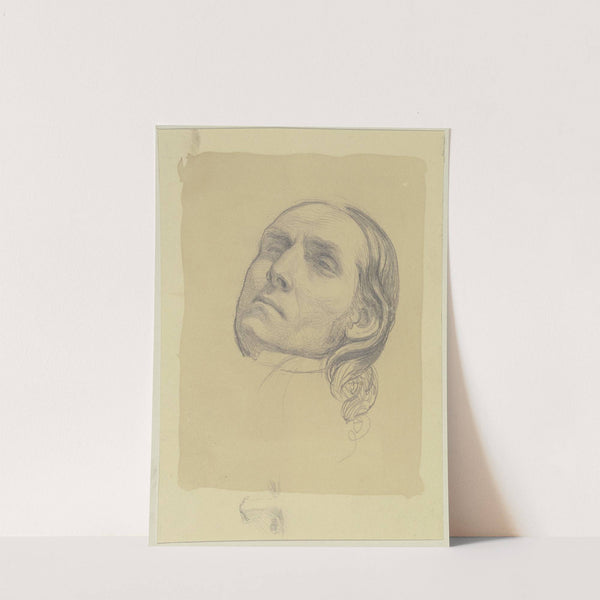 Liegender Kopf eines Bauern mit halbgeöffneten Augen by Jakob Becker