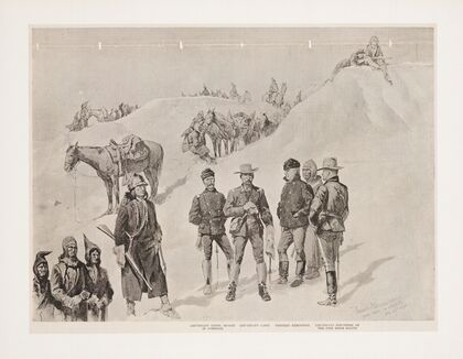 Lieutenant Casey’s last scout. Watching the hostiles from the bluffs of the stronghold (1891)