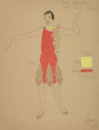 Life and Death of an American: 2 Girl Dancers red flapper dress (1934-1943)