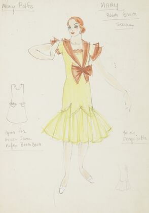 Life and Death of an American: Mary Boom Boom yellow dress with mermaid skirt (1934-1943) — size preview