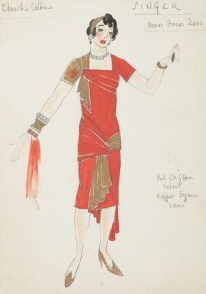 Life and Death of an American: Singer red dress, with brown folds (1934-1943)